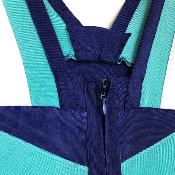 Colour Block Bodycon Midi Dress - Picture 4 of 6